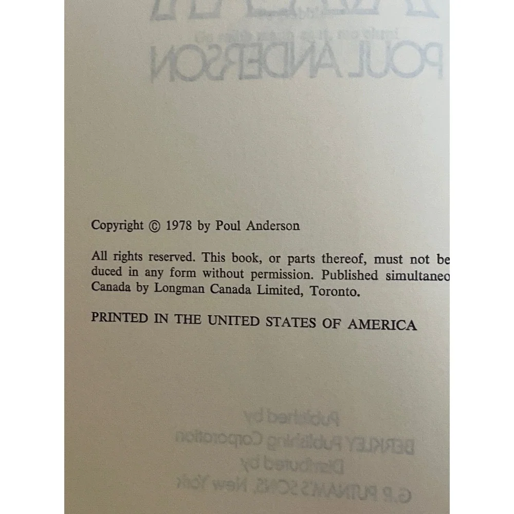 The Avatar Poul Anderson Book Club Edition Science‎ Fiction 1978